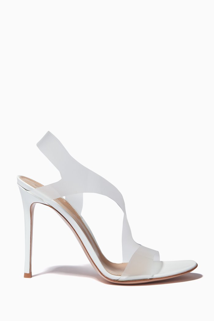 

Metropolis 105 Sandals in Plexi & Patent Leather, White