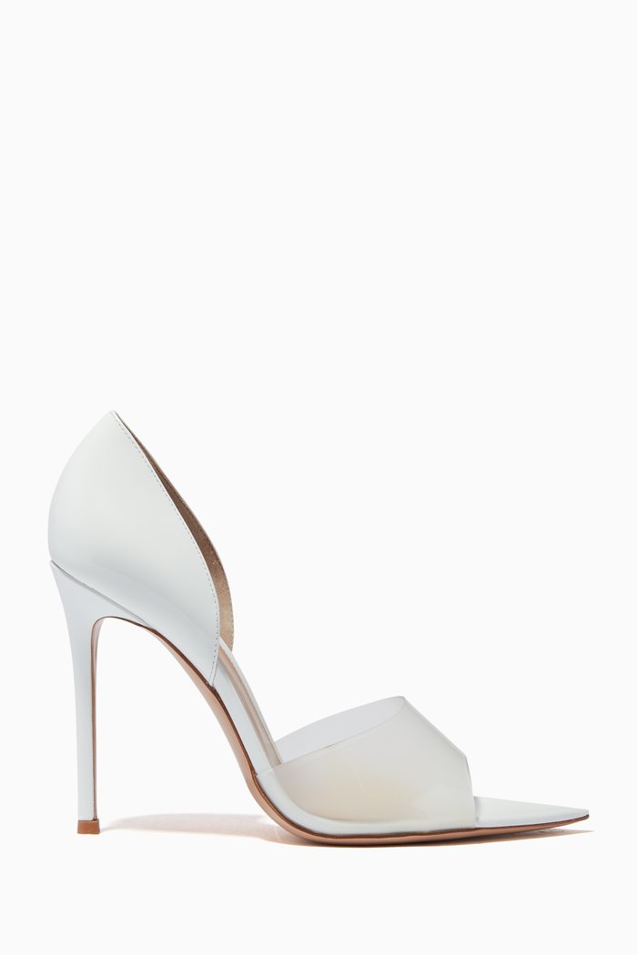 

Bree 105 Pumps in Patent Leather & Plexi, White
