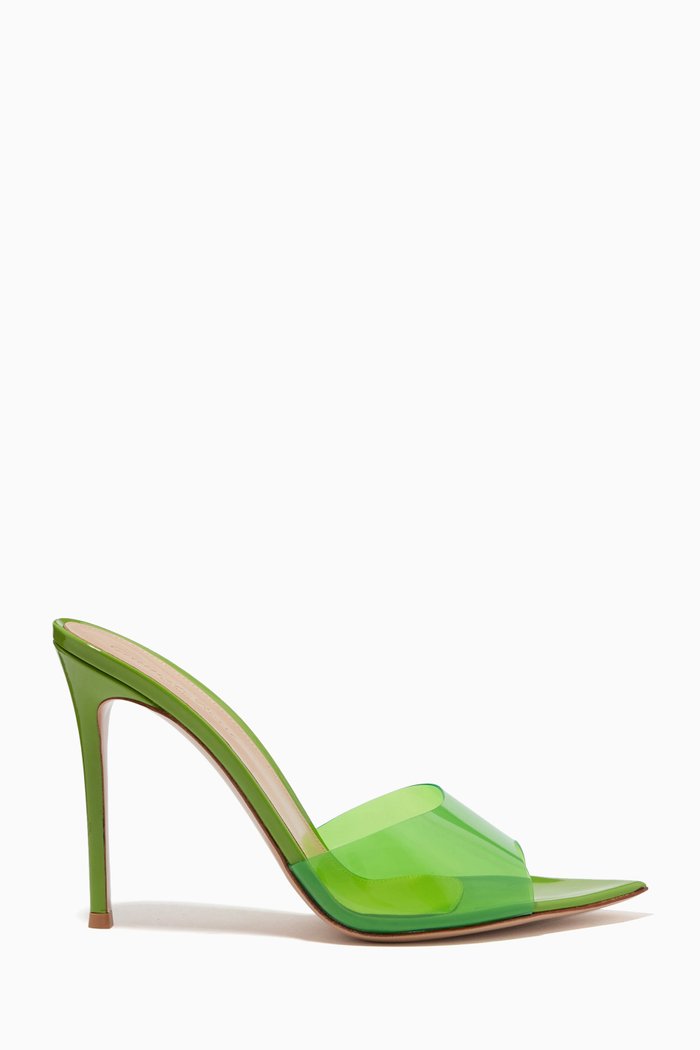 

Elle Plexi 105 Mule Sandals in Patent Leather, Green