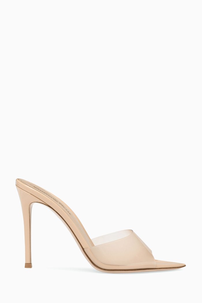 

Elle Plexi 105 Mule Sandals in Patent Leather, Neutral