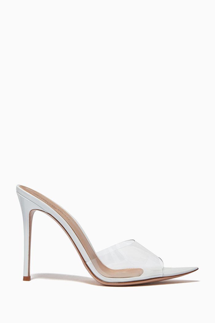 

Elle Plexi 105 Mule Sandals in Patent Leather, White