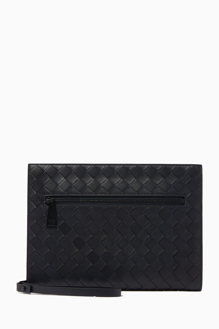 Intrecciato Nappa Document Case, Blue