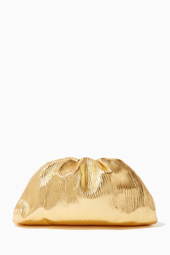 

The Pouch Leather Bark Clutch, Gold