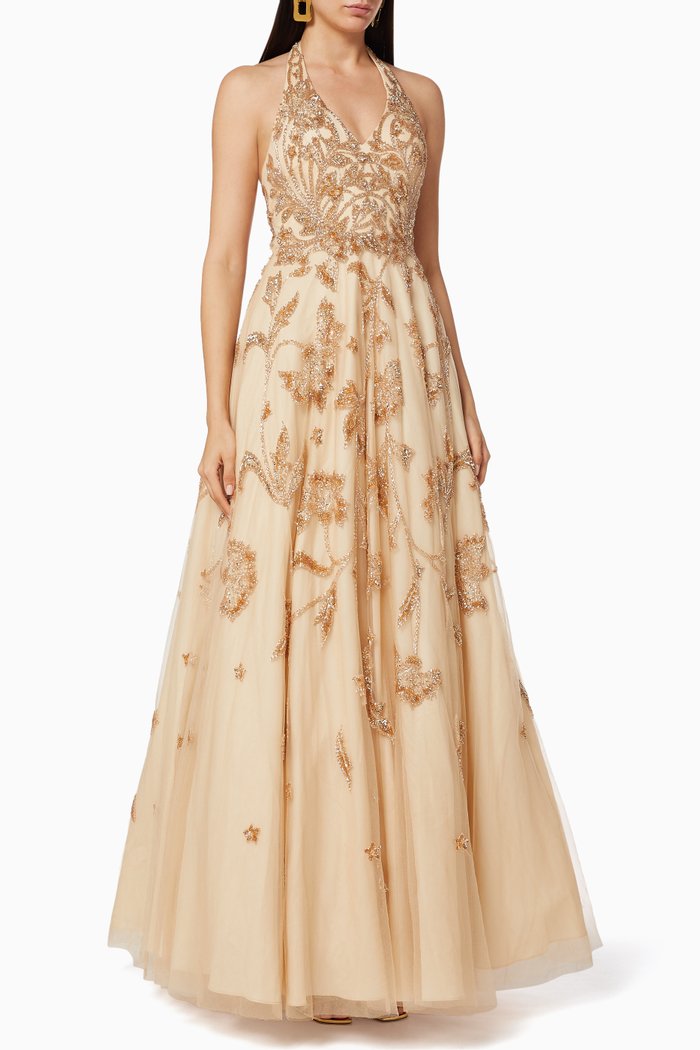 

Bead Embellished Gown, Gold