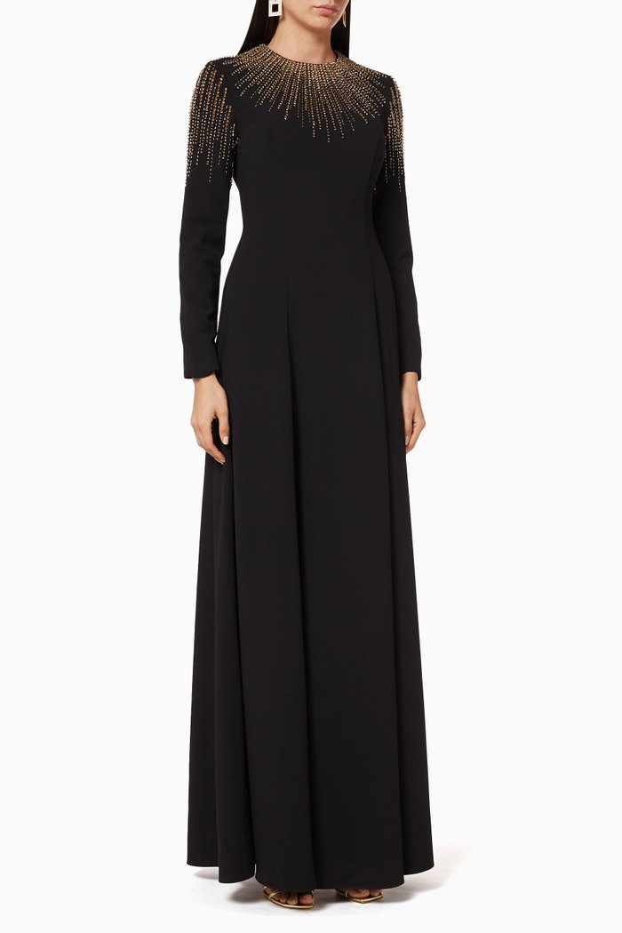 

Bead Embellished Gown, Black