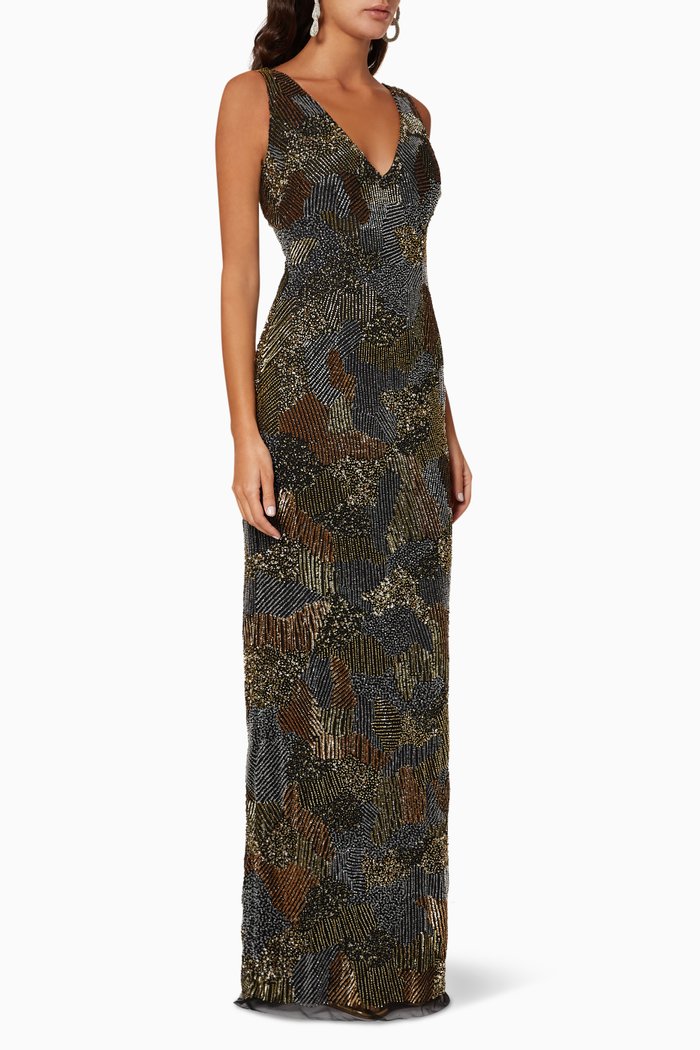 

Sequin Embellished Gown, Multicolour