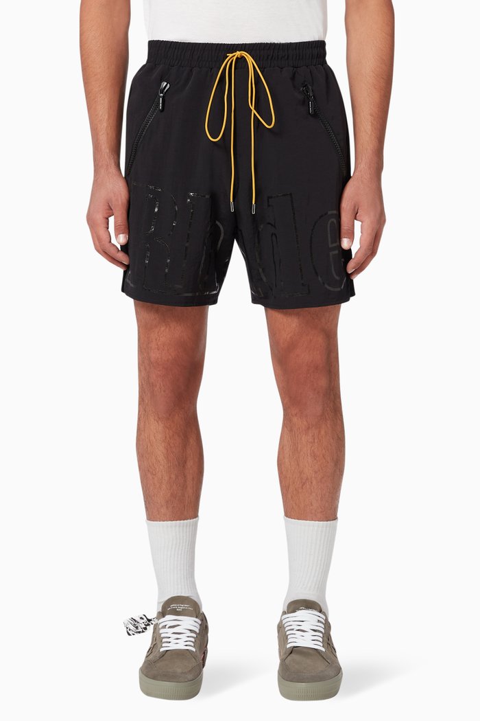 Logo Nylon Shorts, Black