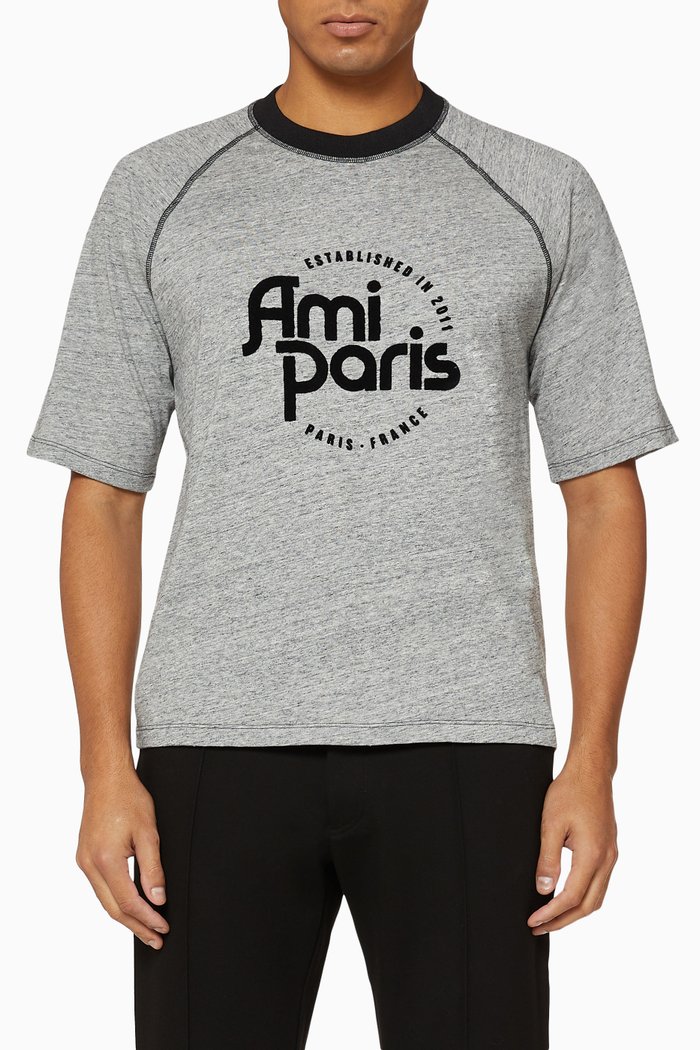 

Chine Flock Cotton T-Shirt, Grey