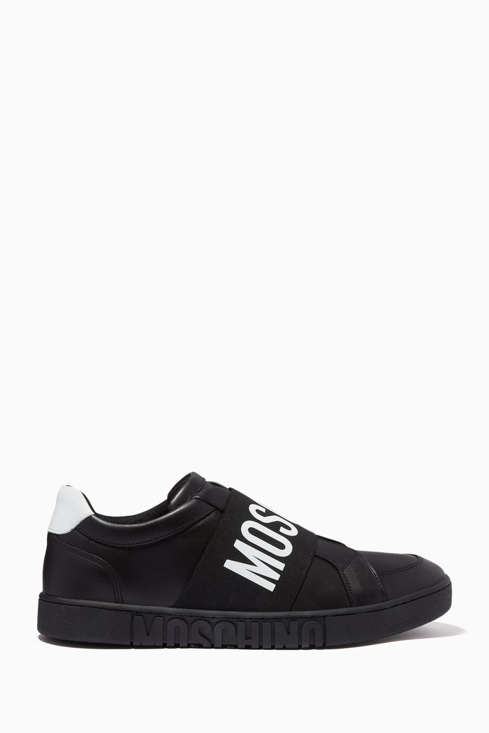 

Logo Band Sneakers in Calfskin, Black