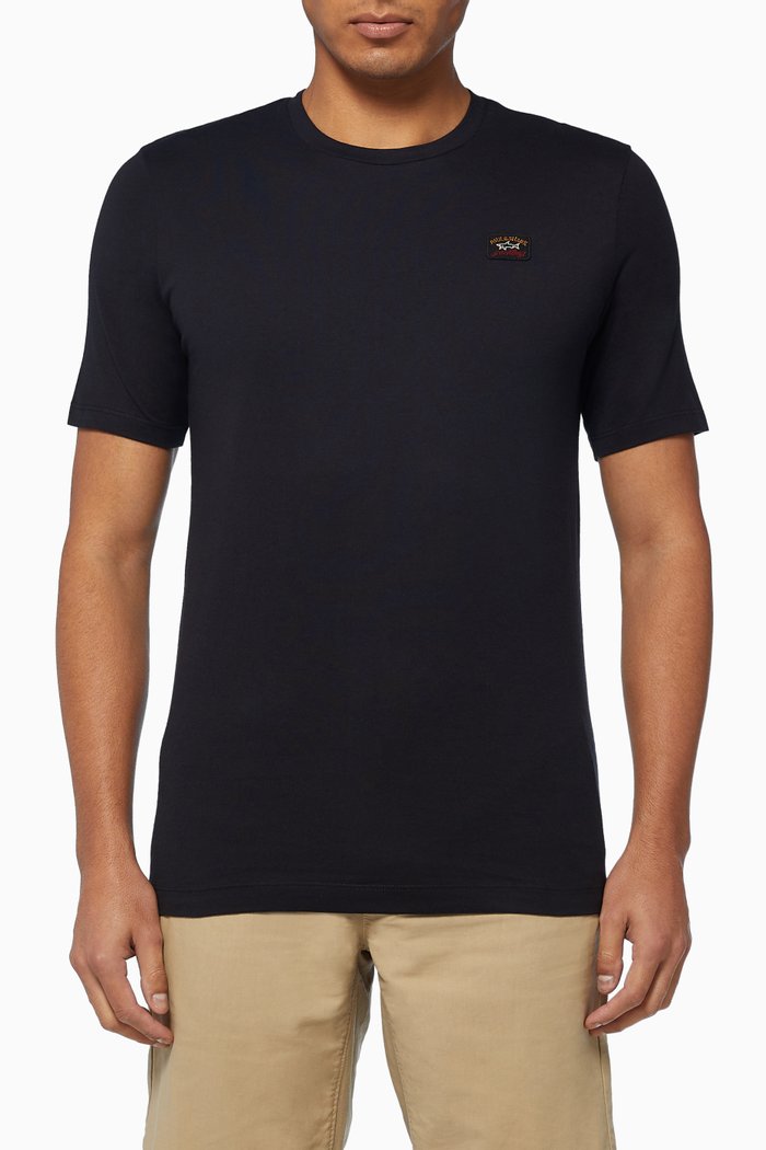 

Logo Badge Organic Cotton Jersey T-Shirt, Black