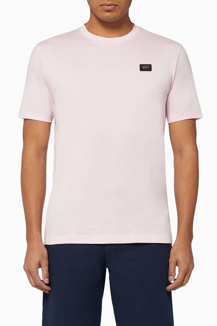 

Logo Badge Organic Cotton Jersey T-Shirt, Pink