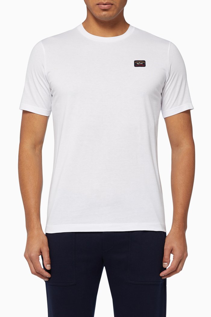 

Logo Badge Organic Cotton Jersey T-Shirt, White