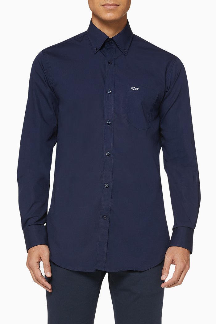 

Poplin Cotton Shirt, Blue