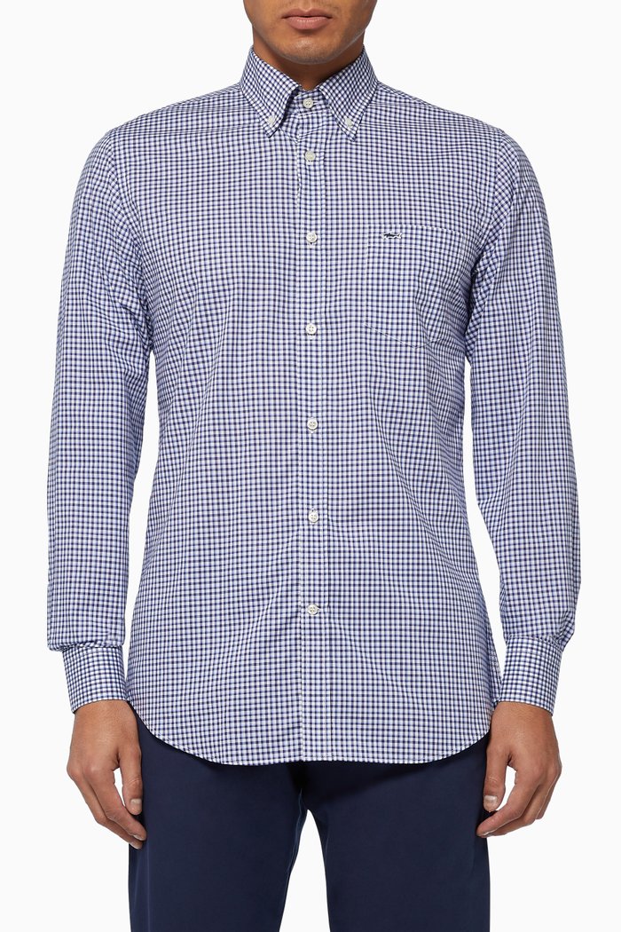 

Check Cotton Shirt, Blue