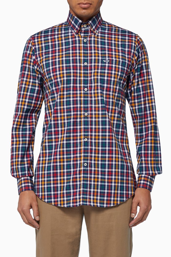 

Check Cotton Shirt, Blue