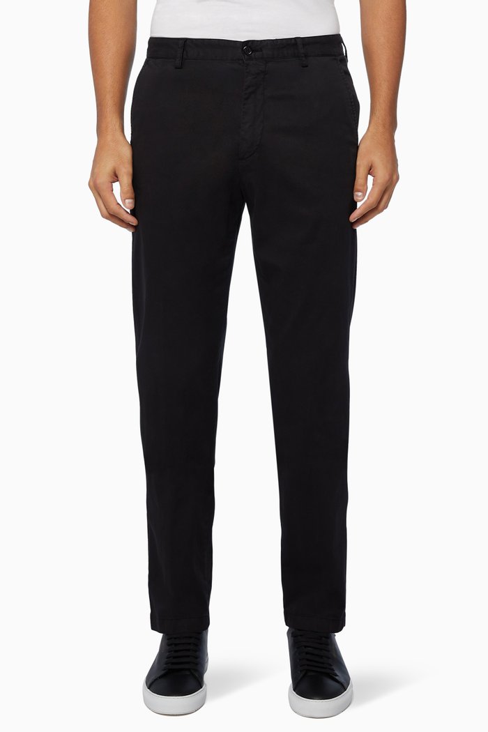 

Cotton Stretch Chino Pants, Black