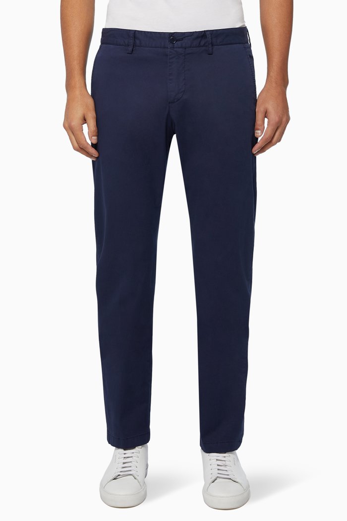 Cotton Stretch Chino Pants, Blue