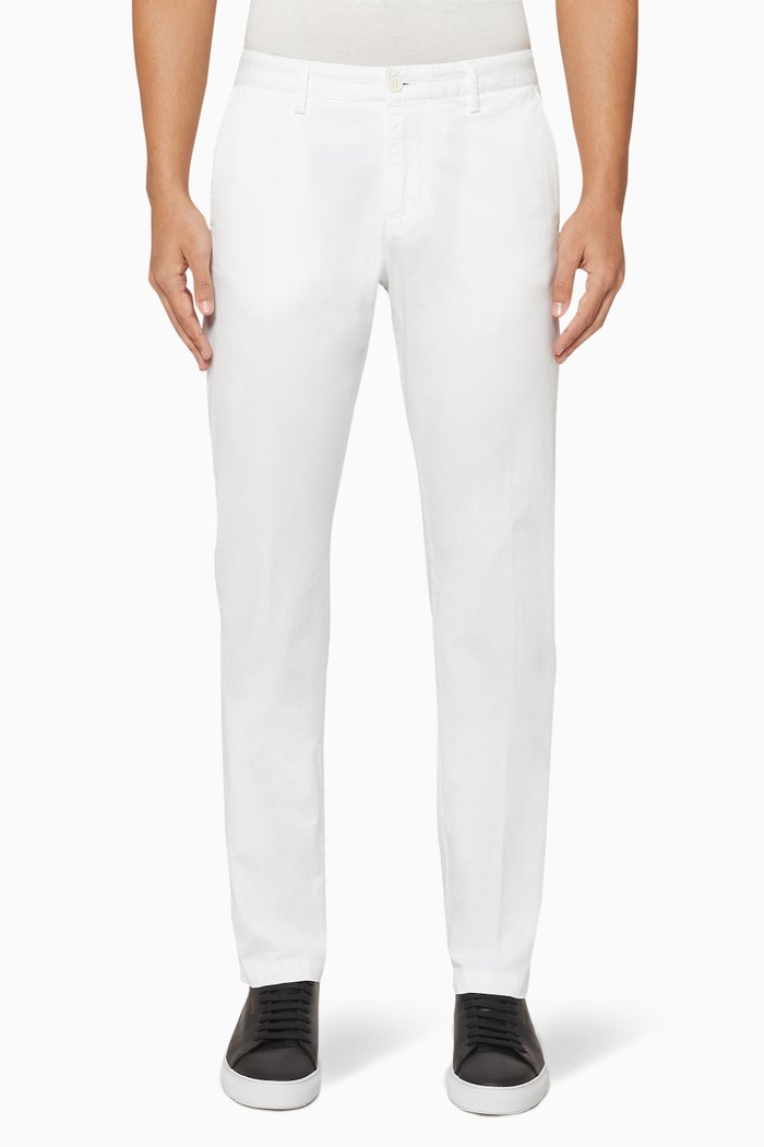 

Cotton Stretch Chino Pants, White