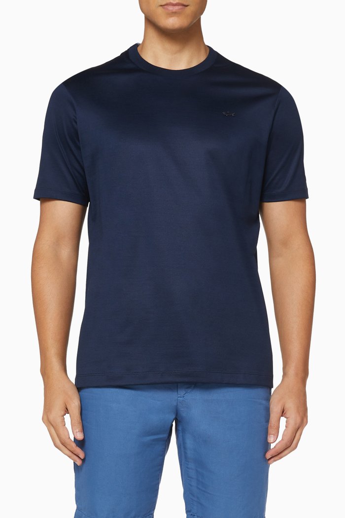 

Shark Badge Organic Cotton T-Shirt, Blue