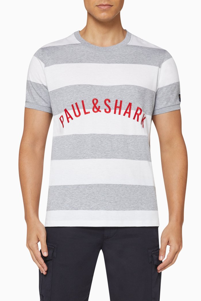 

Striped Logo Cotton T-Shirt, Multicolour