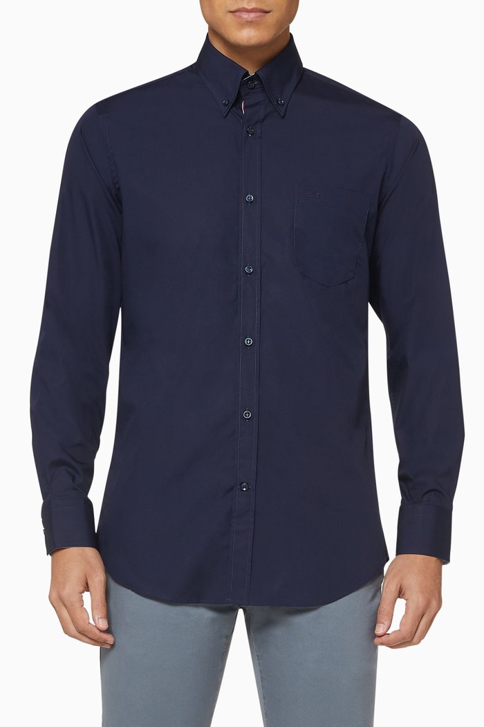 

Shark Logo Organic Cotton Shirt, Blue