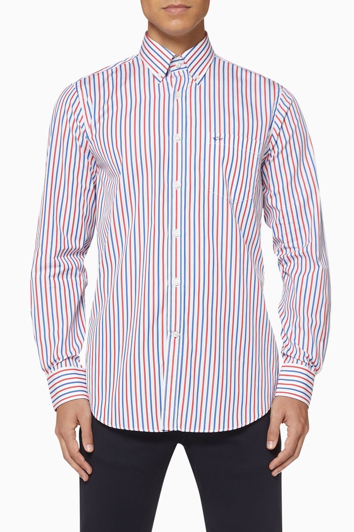 

Striped Cotton Shirt, White