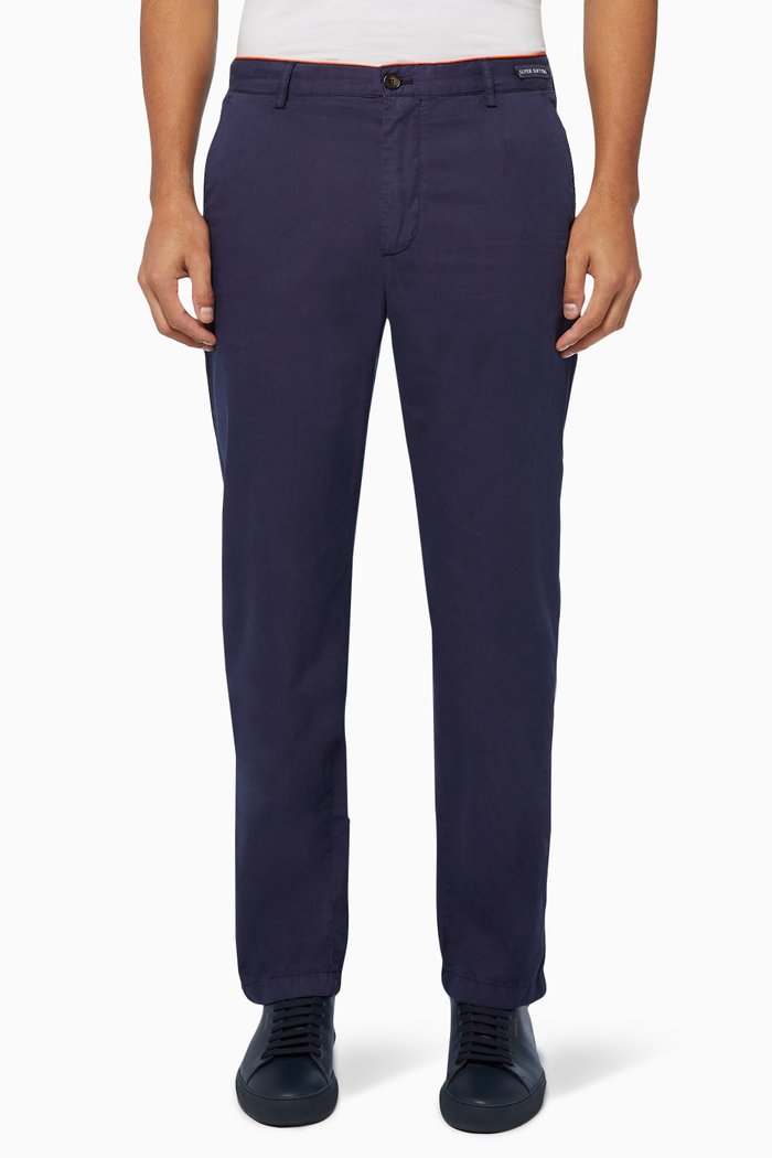 Regular-Fit Cotton Chinos, Blue