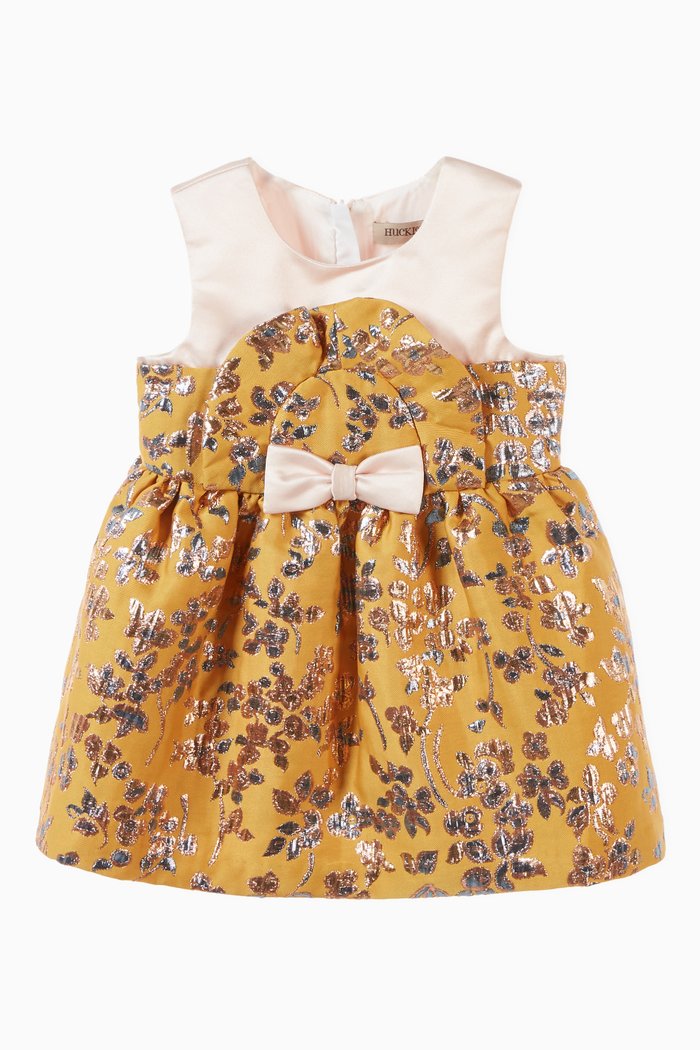

Ruffle Bib Bodice Dress & Bloomers, Yellow