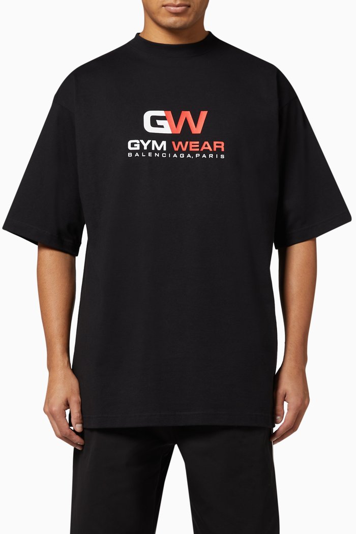 

Gym Wear Large Fit T-shirt in Vintage Jersey, Black