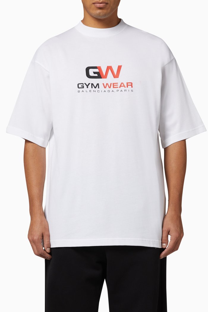 

Gym Wear Large Fit T-shirt in Vintage Jersey, White