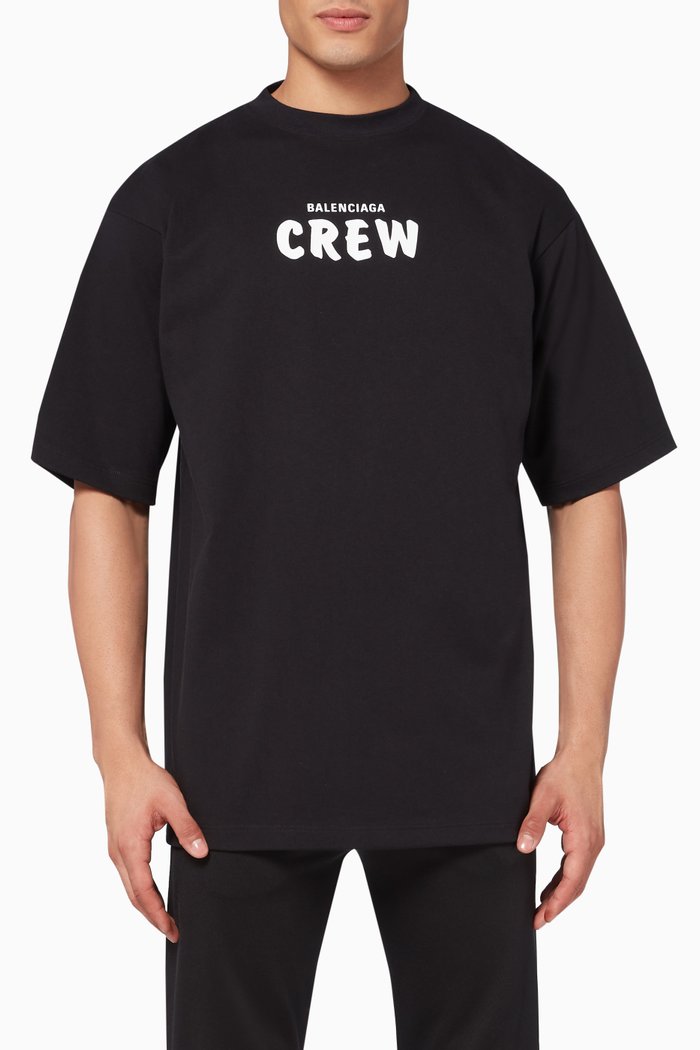 

Crew Large Fit T-shirt in Heavy Cotton Jersey, Black