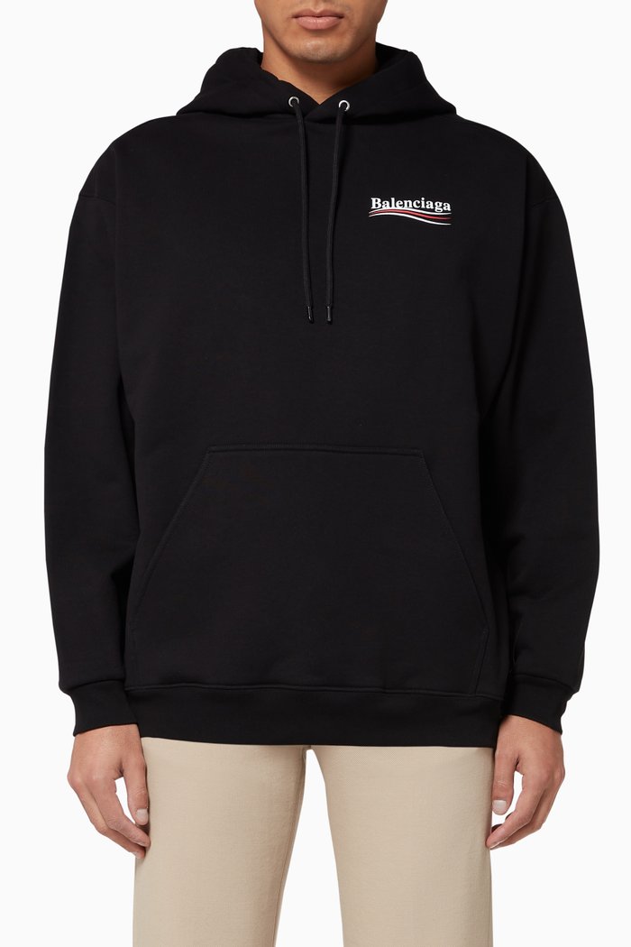 

Political Campaign Medium Fit Curly Fleece Hoodie, Black