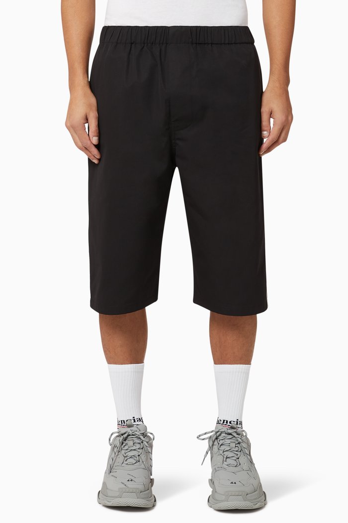 

Cotton Poplin Long Shorts, Black