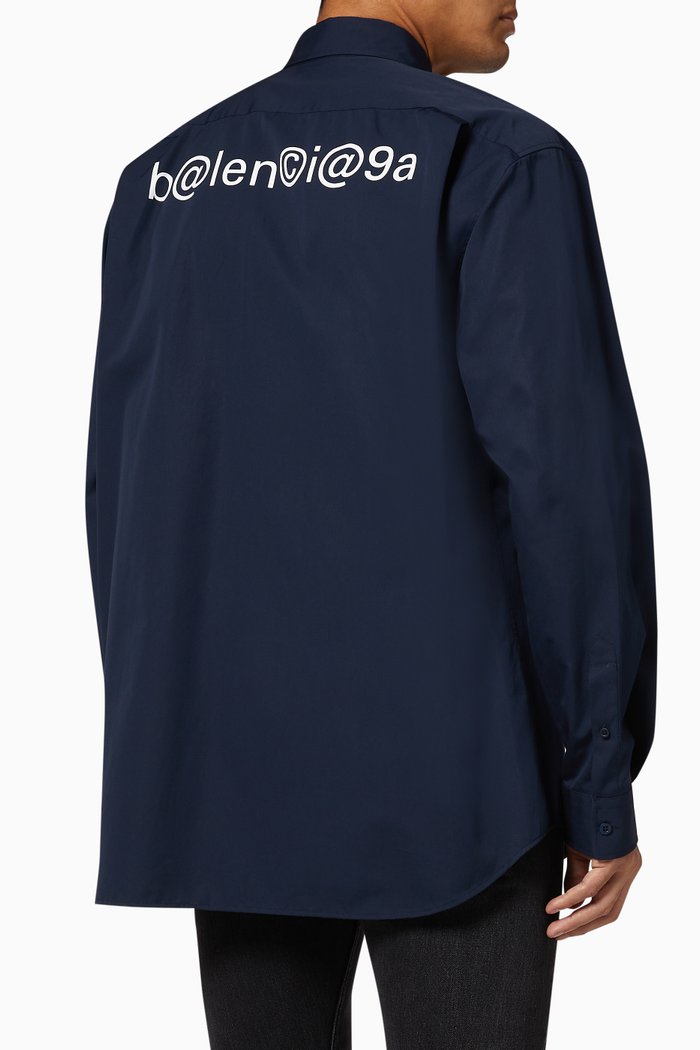 

Symbolic Shirt in Cotton Poplin, Blue