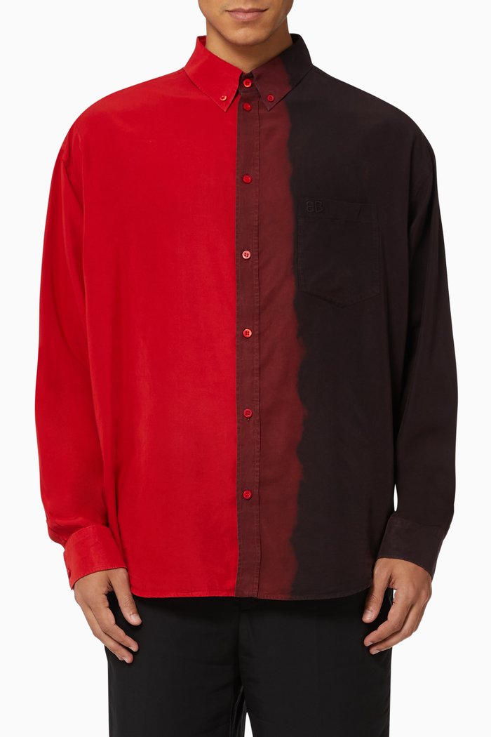 

Dip-Dyed Shirt in Cotton, Black