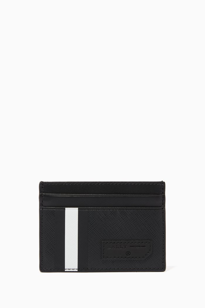 

Bhar Coated Canvas Card Holder, Black
