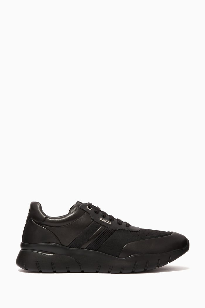 

Bison Leather Sneakers, Black