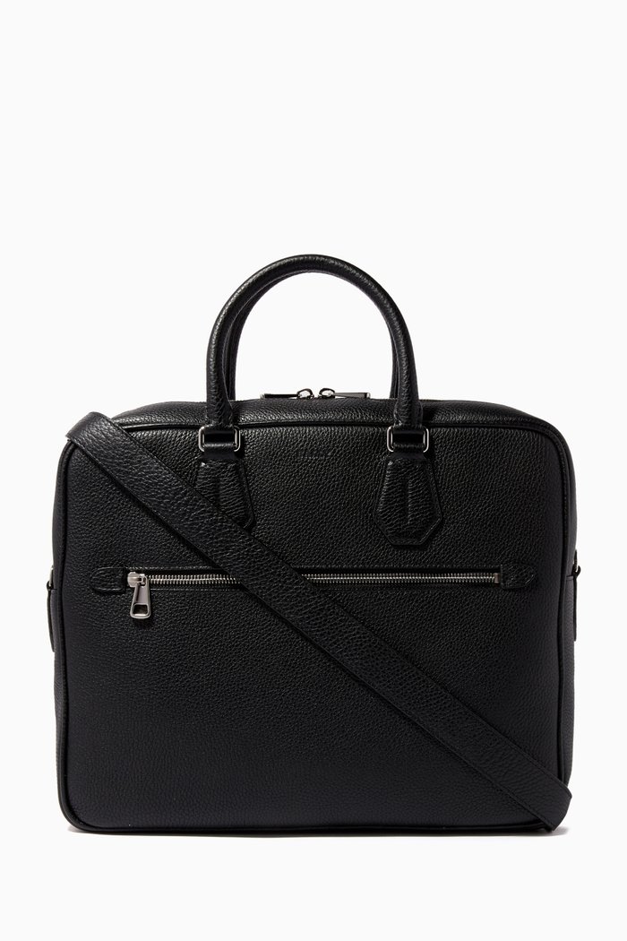

Condria Calf Leather Messenger Bag, Black