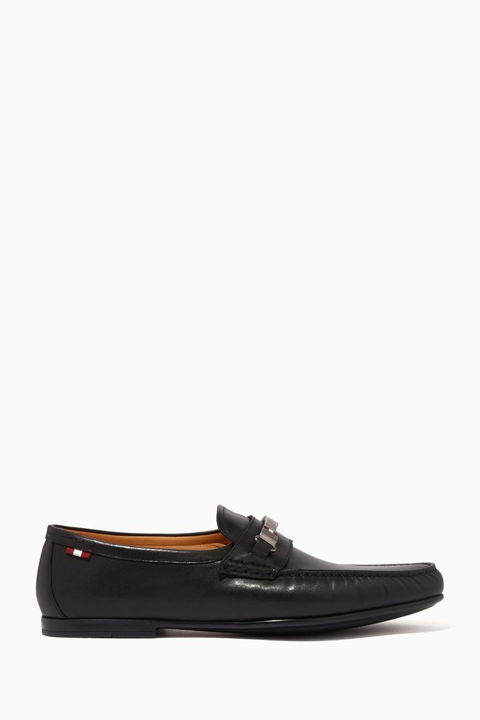 

Crimpet Bovine Leather Moccasins, Black