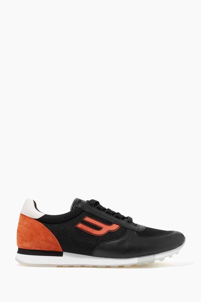 

Gavino Suede Leather Sneakers, Black