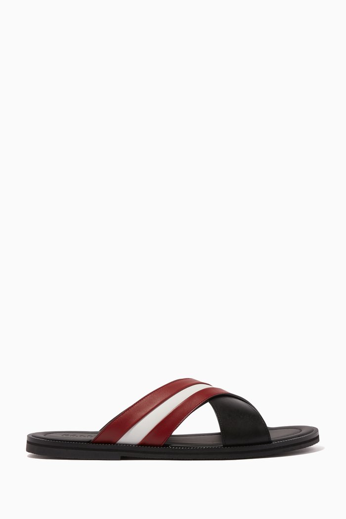 Jaabir Leather Sandals, Black