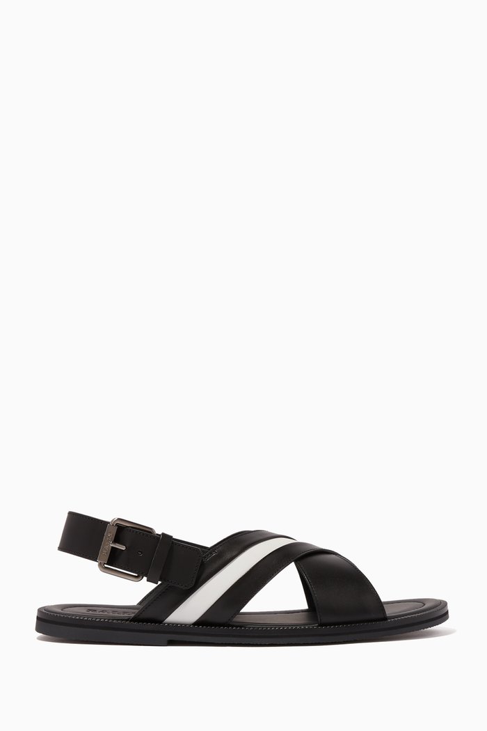 

Jameel Leather Sandals, Black
