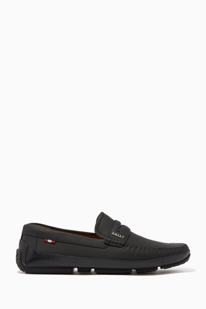 

Pintos Nubuck Leather Moccasins, Black