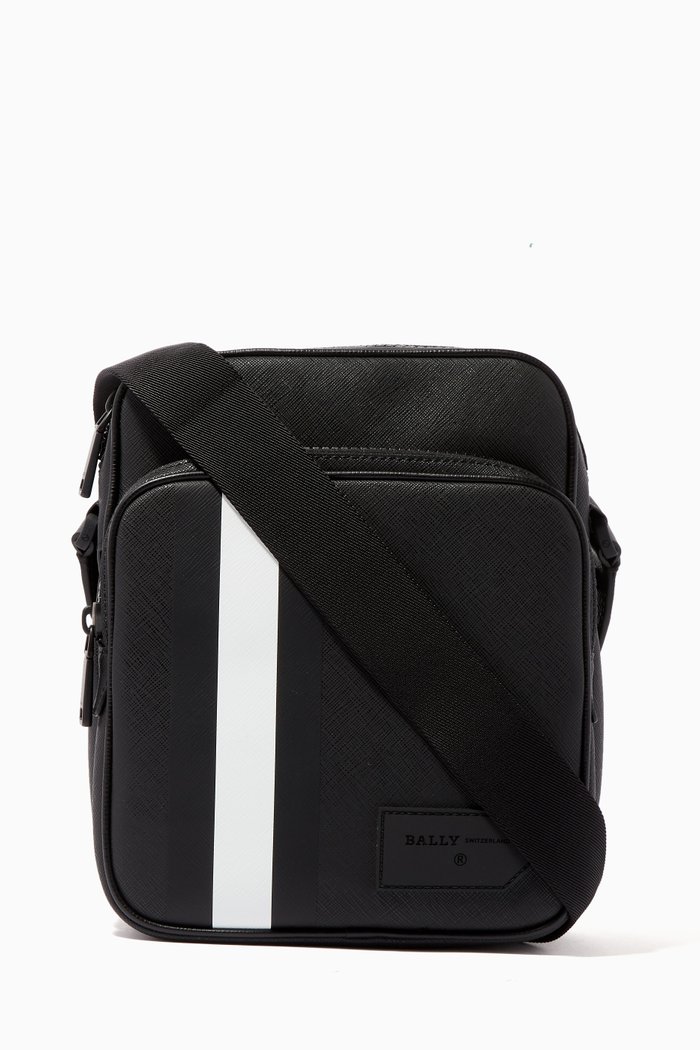 

Sebert Coated Canvas Cross-Body Bag, Black
