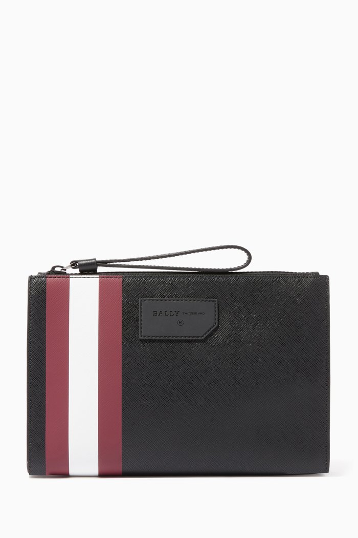 

Skid Coated Canvas Clutch Bag, Black