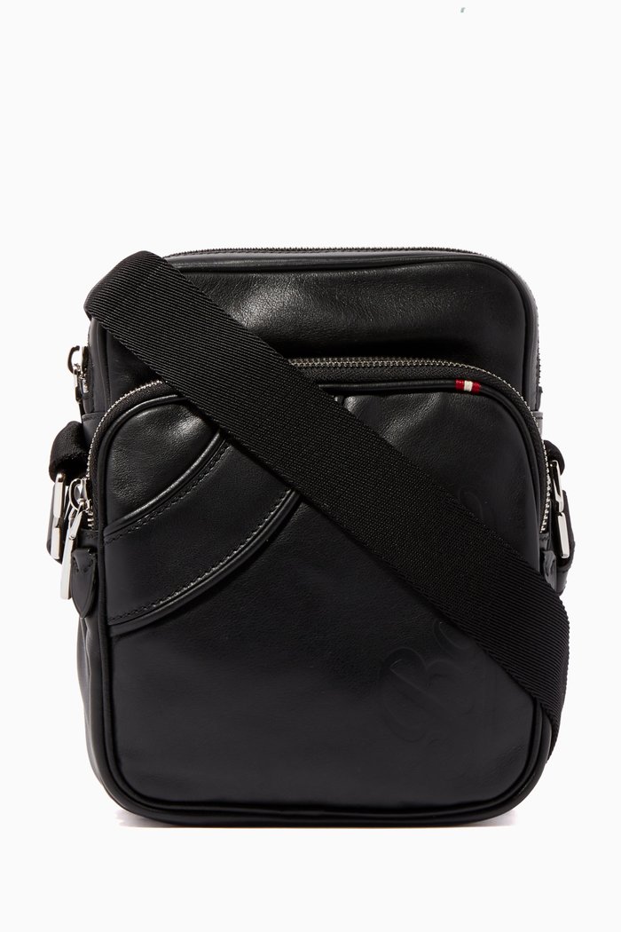 

Snazz Leather Cross-Body Bag, Black