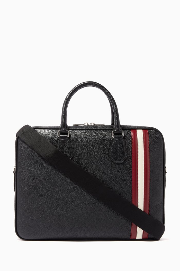 Staz Leather Business Bag, Black