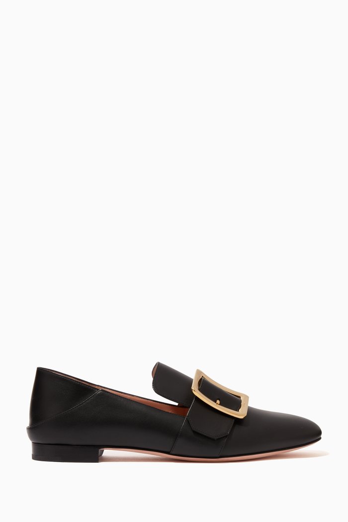 

Janelle Leather Slippers, Black