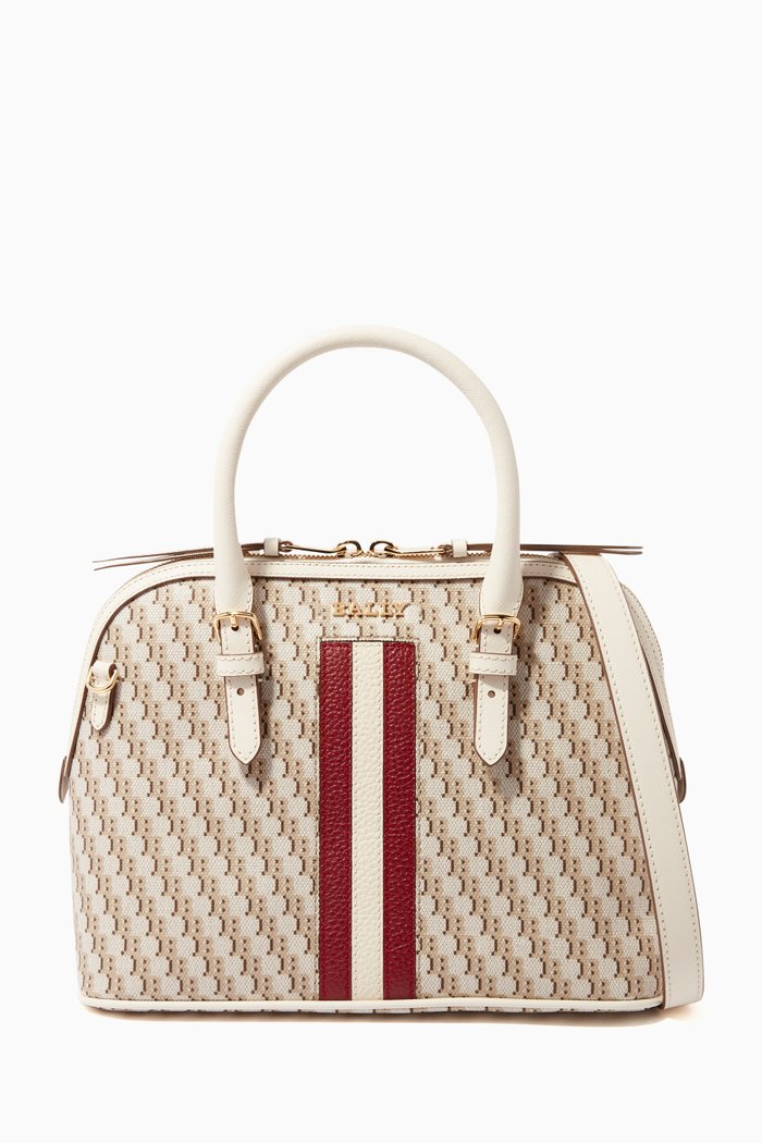 

Sadye Coated Jacquard Canvas Bag, Grey