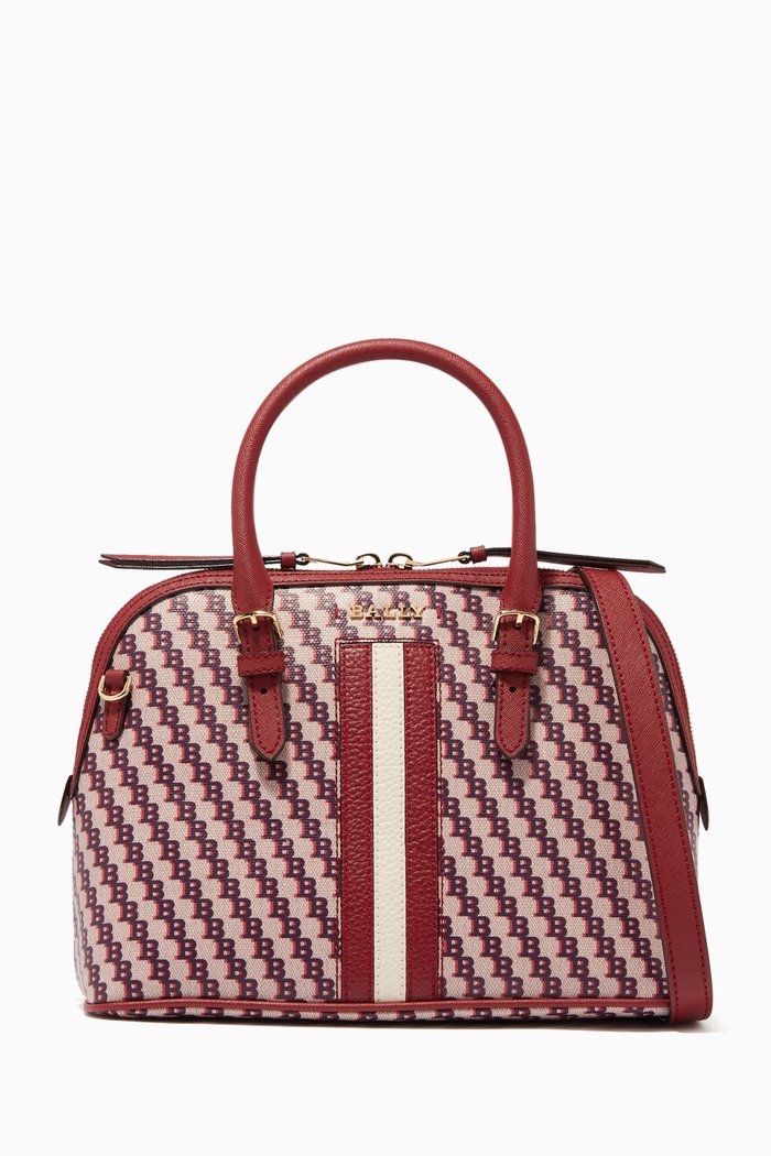 

Sadye Coated Jacquard Canvas Bag, Red